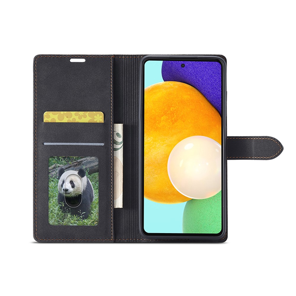 FORWENW F1 Series Leather Wallet Stand Cover Case for Samsung Galaxy A52 5G / 4G - Black-4