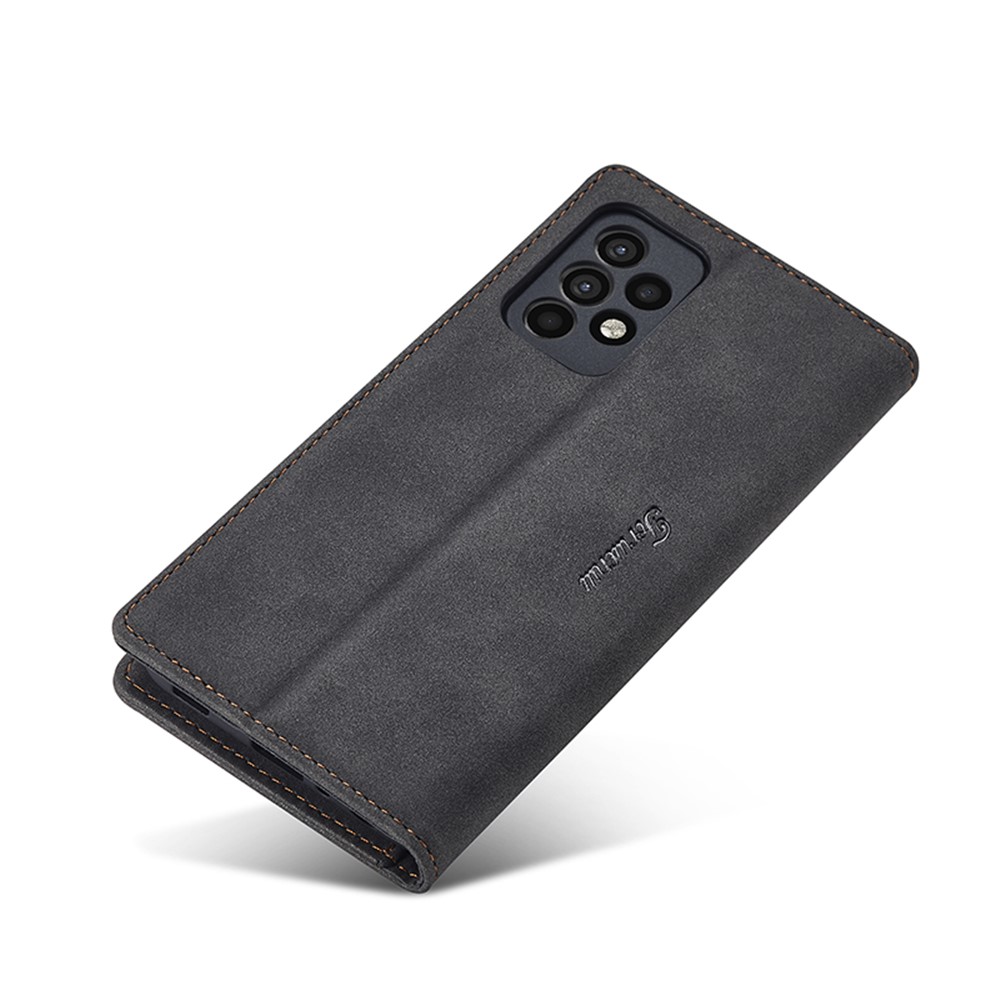 FORWENW F1 Series Leather Wallet Stand Cover Case for Samsung Galaxy A52 5G / 4G - Black-5