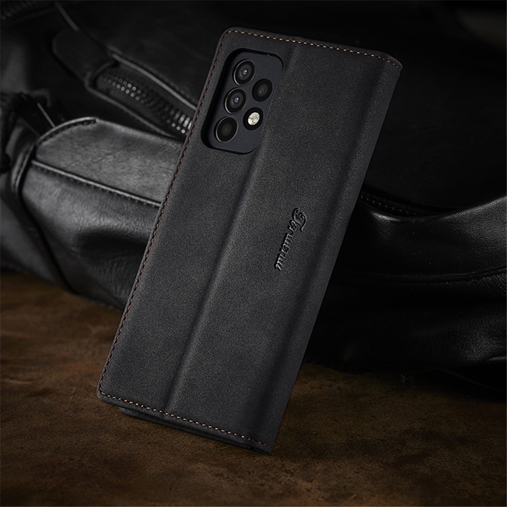 FORWENW F1 Series Leather Wallet Stand Cover Case for Samsung Galaxy A52 5G / 4G - Black-8