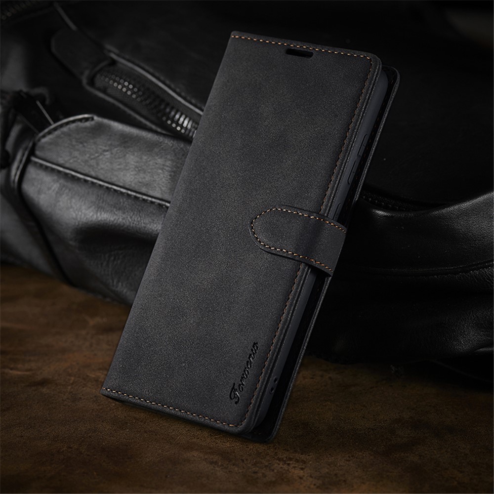 FORWENW F1 Series Leather Wallet Stand Cover Case for Samsung Galaxy A52 5G / 4G - Black-9