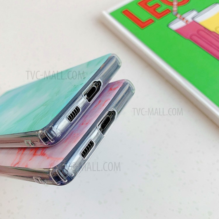 Marble Pattern Matte TPU Phone Case Cover for Samsung Galaxy S21 Ultra 5G - Pink-4
