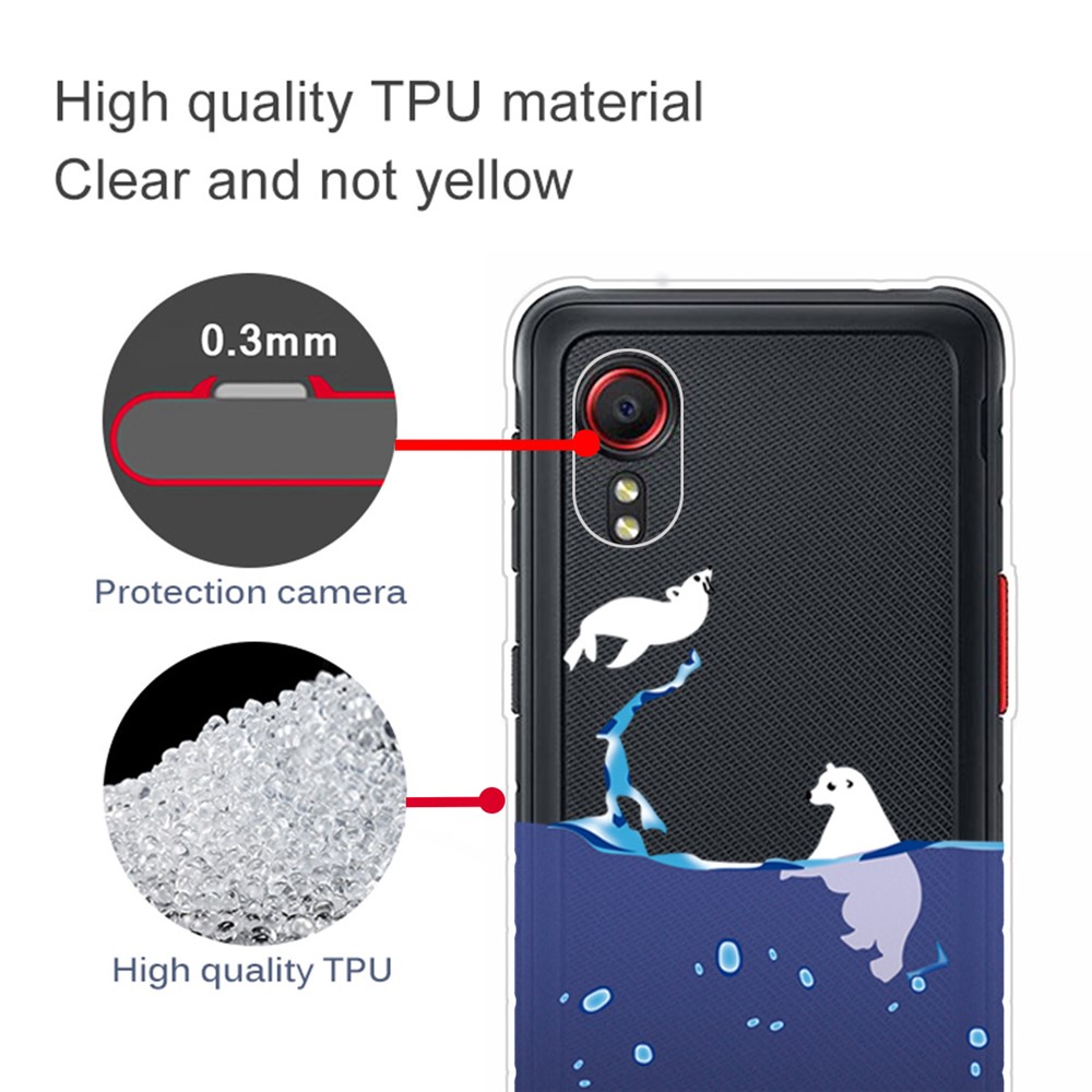 IMD Pattern Drop-proof Soft TPU Phone Case Cover for Samsung Galaxy Xcover 5 - Sea Animal-3