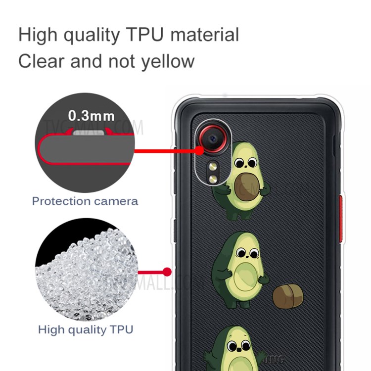 Pattern Soft TPU Phone Protection Back Case Cover for Samsung Galaxy Xcover 5 - Avocado-3