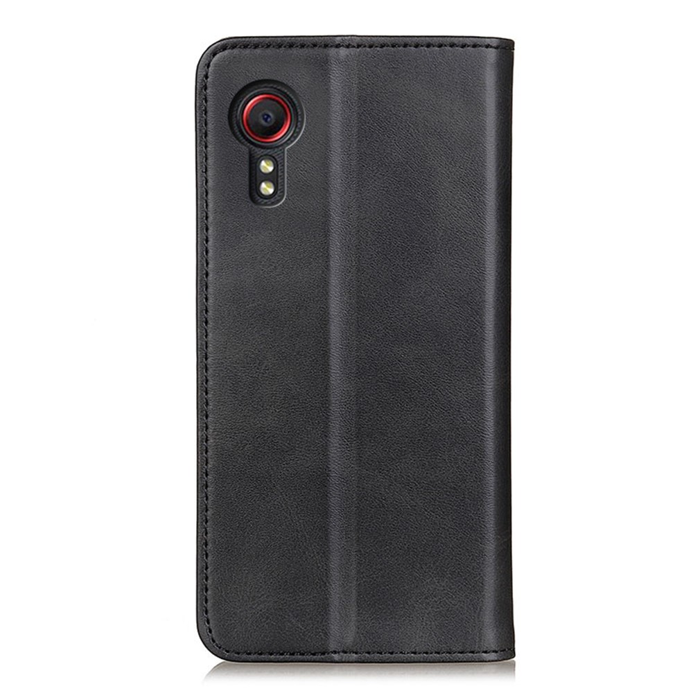 Magnetic Closure Split Leather Wallet Stand Phone Cover Case for Samsung Galaxy Xcover 5 - Black-3