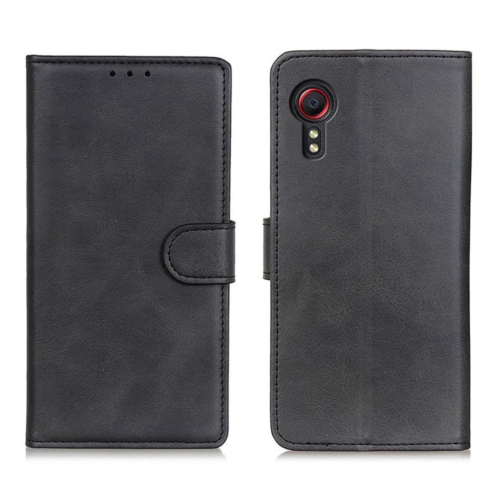 PU Leather Stand Wallet Mobile Phone Cover for Samsung Galaxy Xcover 5 - Black-1