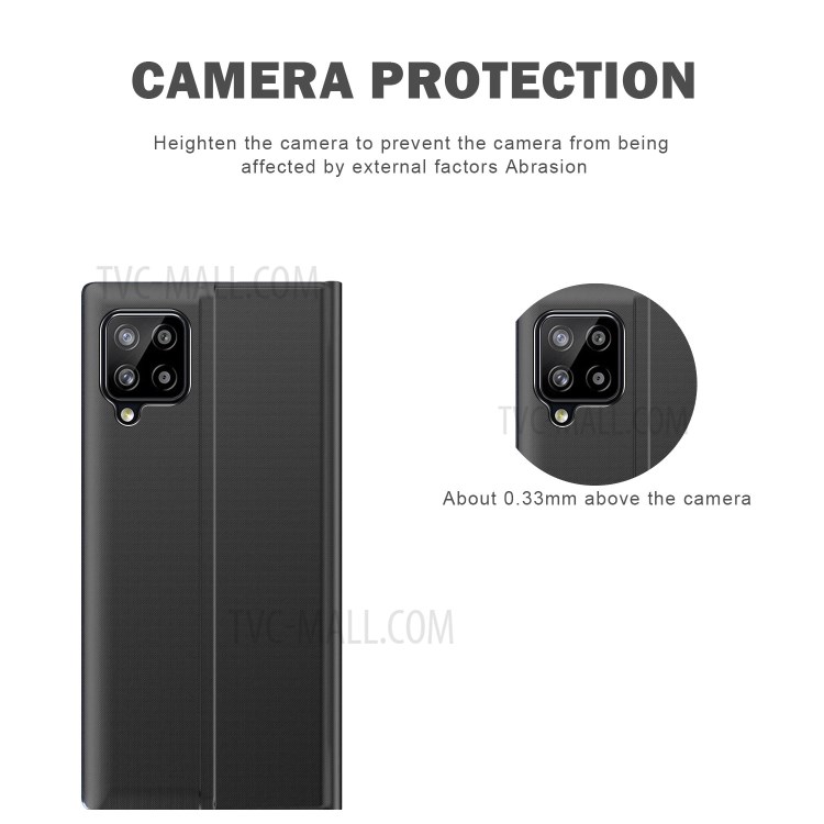 View Window Auto-absorbed Flip Leather Stand Protector Shell for Samsung Galaxy F62 / M62 - Black-5