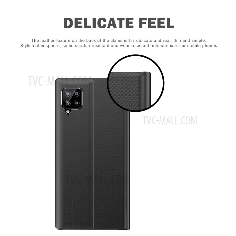 View Window Auto-absorbed Flip Leather Stand Protector Shell for Samsung Galaxy F62 / M62 - Black-6