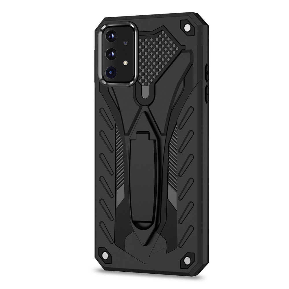 Phantom Knight Style TPU PC Protector Shell Kickstand Cover for Samsung Galaxy A52 5G / 4G - Black-4