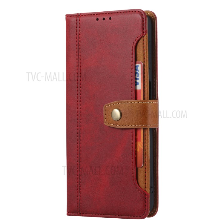 Phone Wallet Stand Leather Protective Cover for Samsung Galaxy A32 5G - Red-2
