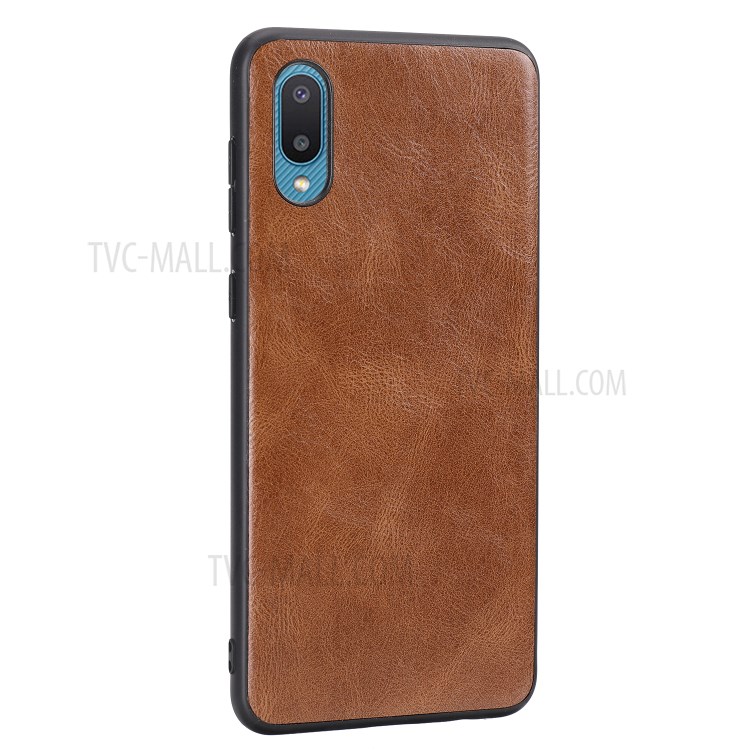Crazy Horse Texture PU Leather Coated Plastic+TPU Case for Samsung Galaxy A02 / M02 - Brown-2