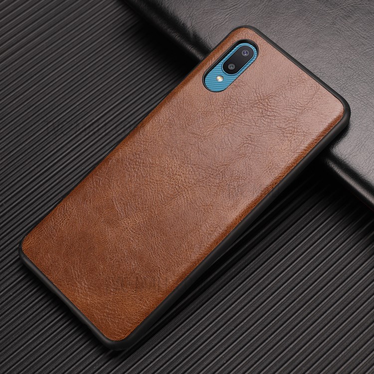 Crazy Horse Texture PU Leather Coated Plastic+TPU Case for Samsung Galaxy A02 / M02 - Brown-6