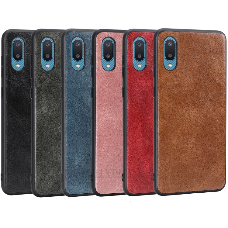Crazy Horse Texture PU Leather Coated Plastic+TPU Case for Samsung Galaxy A02 / M02 - Brown-8