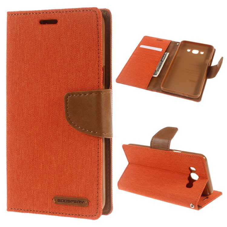 

MERCURY GOOSPERY Canvas Leather Shell Cover for Samsung Galaxy J7 (2016) SM-J710 - Orange