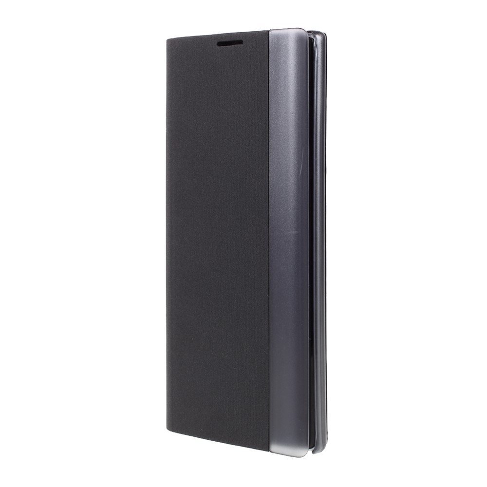 Flip Leather Auto-absorbed Protector Shell with View Window and Stand for Samsung Galaxy Note 10 Plus - Black-2