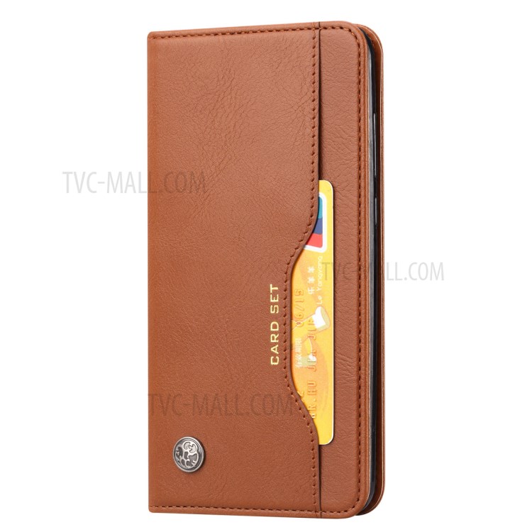 Auto-absorbed Wallet Stand Leather Phone Case Cover for Samsung Galaxy A32 4G EU Version - Brown-2