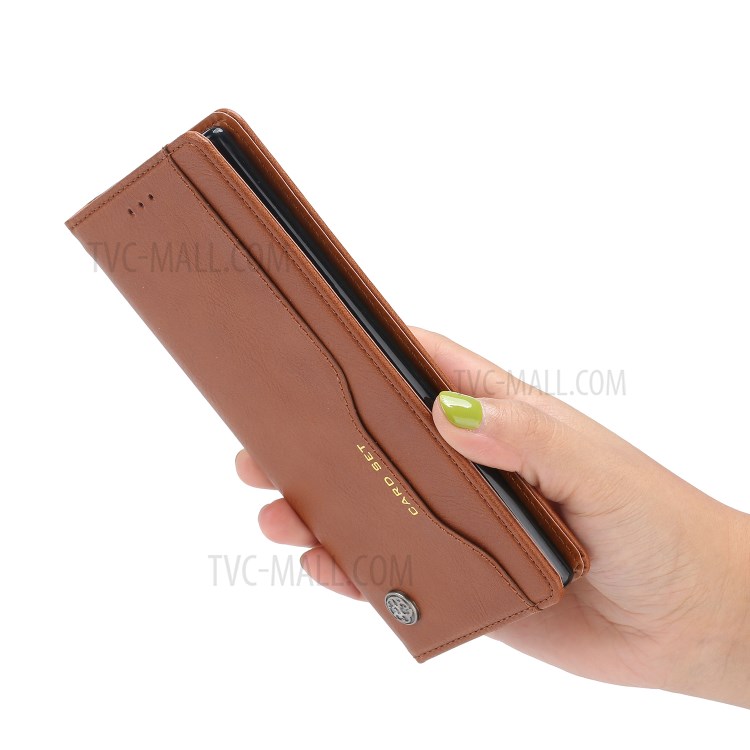 Auto-absorbed Wallet Stand Leather Phone Case Cover for Samsung Galaxy A32 4G EU Version - Brown-6