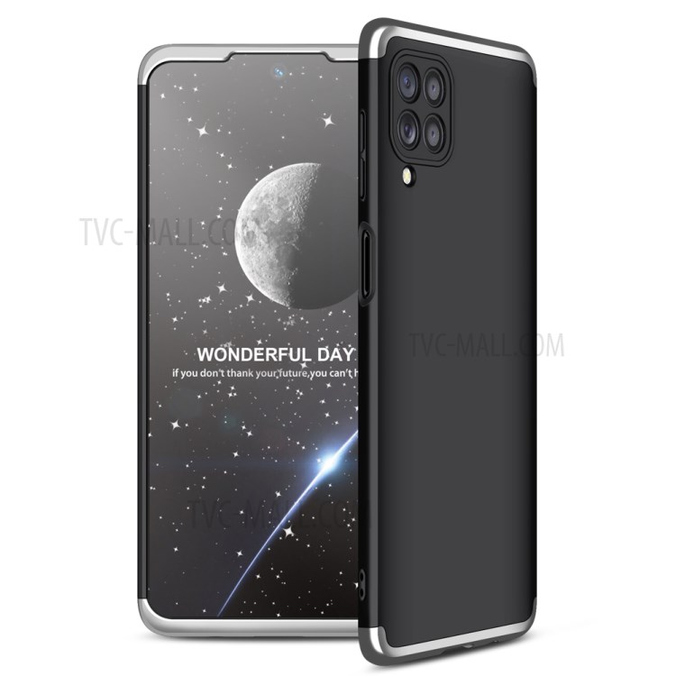 GKK Full Coverage Detachable 3-Piece Matte PC Phone Shell Case for Samsung Galaxy F62/M62 - Black / Silver-1