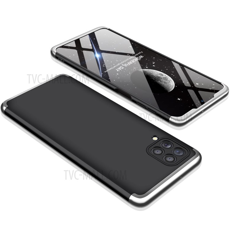 GKK Full Coverage Detachable 3-Piece Matte PC Phone Shell Case for Samsung Galaxy F62/M62 - Black / Silver-2