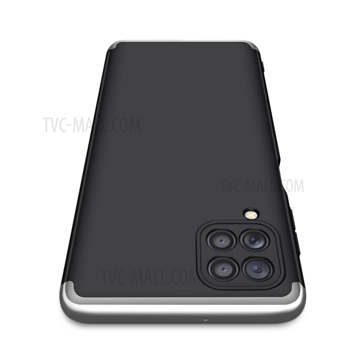 GKK Full Coverage Detachable 3-Piece Matte PC Phone Shell Case for Samsung Galaxy F62/M62 - Black / Silver-3