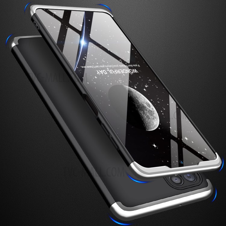 GKK Full Coverage Detachable 3-Piece Matte PC Phone Shell Case for Samsung Galaxy F62/M62 - Black / Silver-5