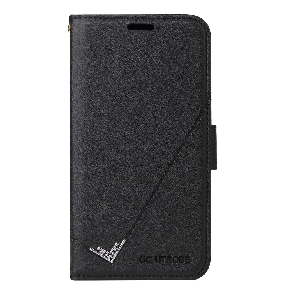 GQ.UTROBE Rectangular Metal Decor Stand Leather Cover for Samsung Galaxy S21 Ultra 5G - Black-2