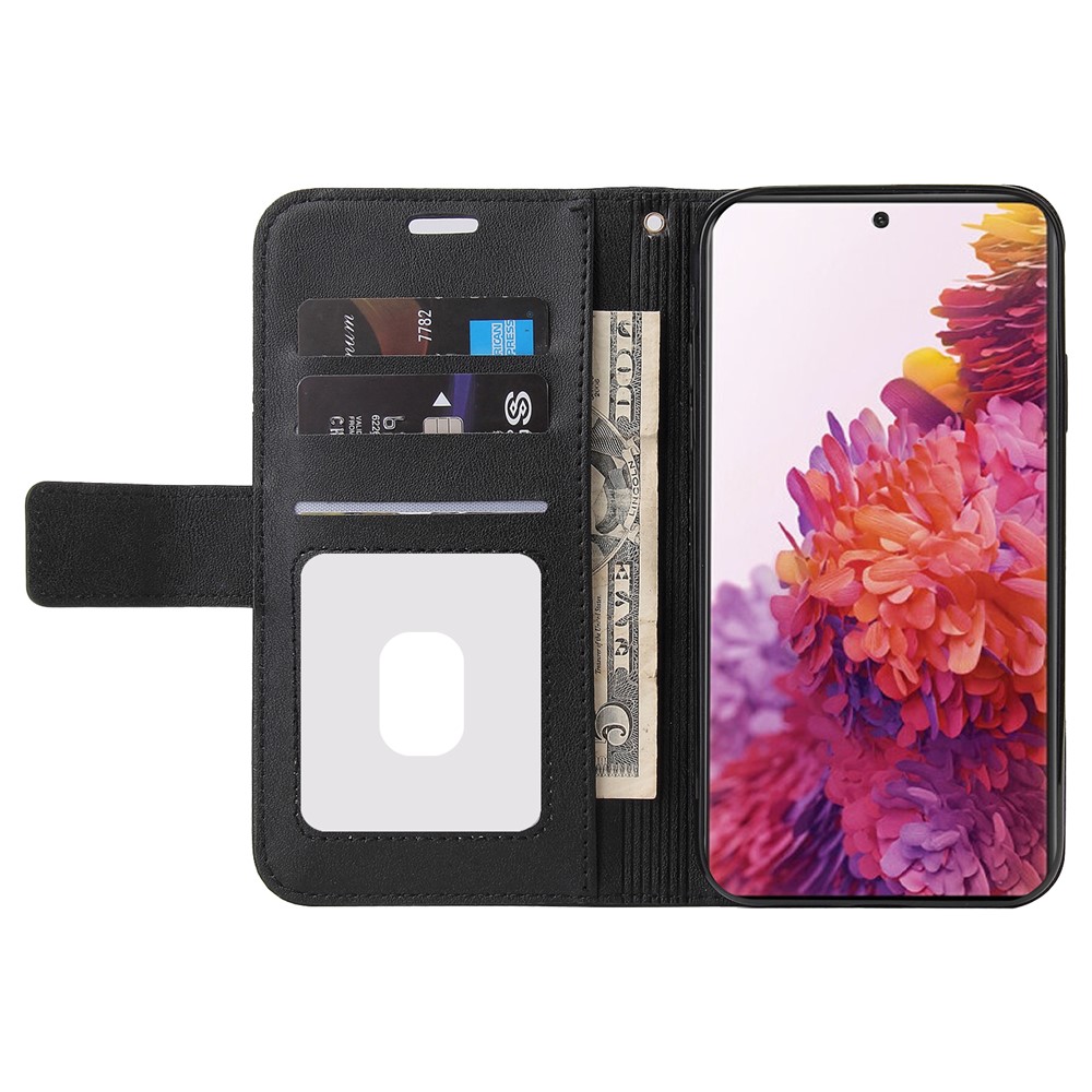 GQ.UTROBE Rectangular Metal Decor Stand Leather Cover for Samsung Galaxy S21 Ultra 5G - Black-5