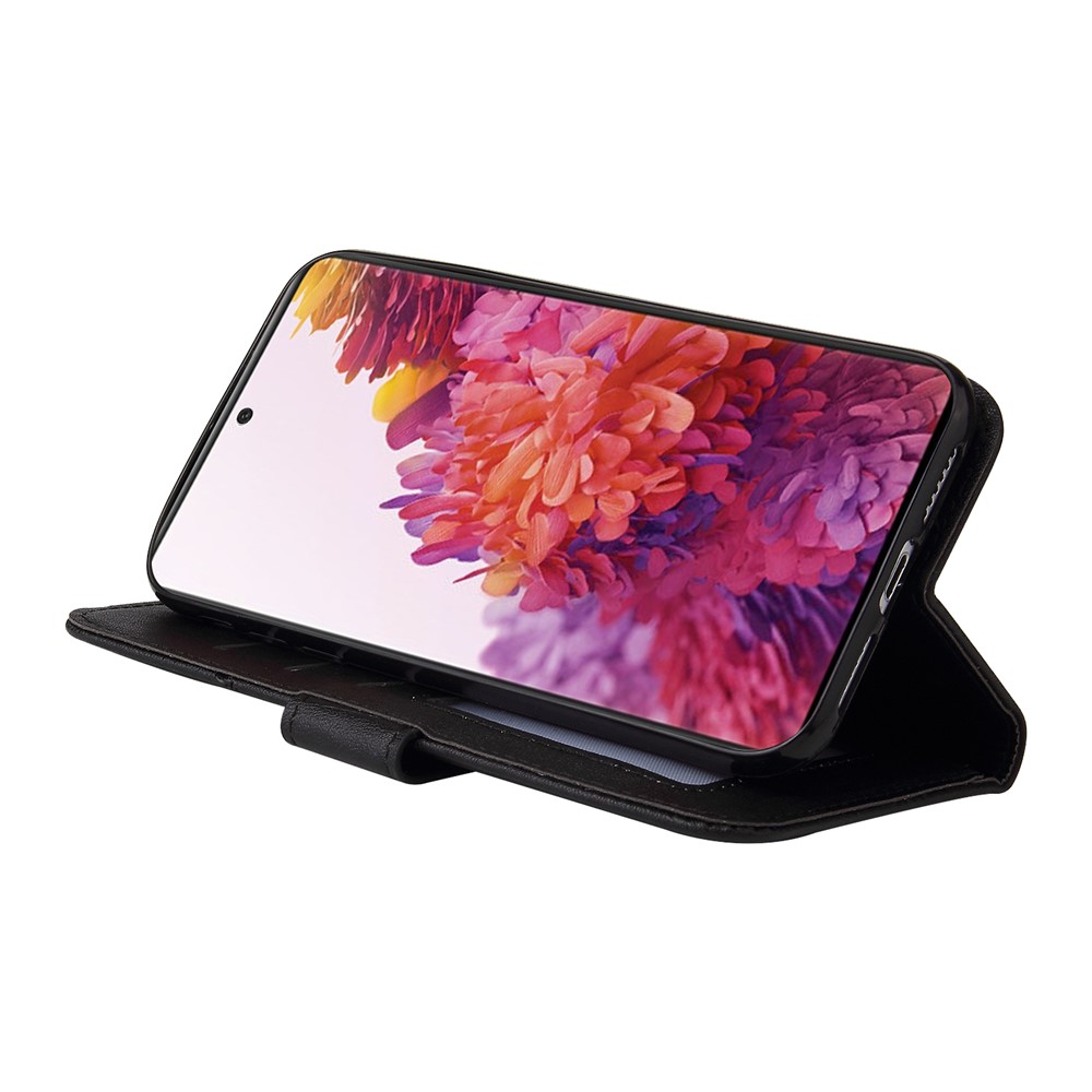 GQ.UTROBE Rectangular Metal Decor Stand Leather Cover for Samsung Galaxy S21 Ultra 5G - Black-6