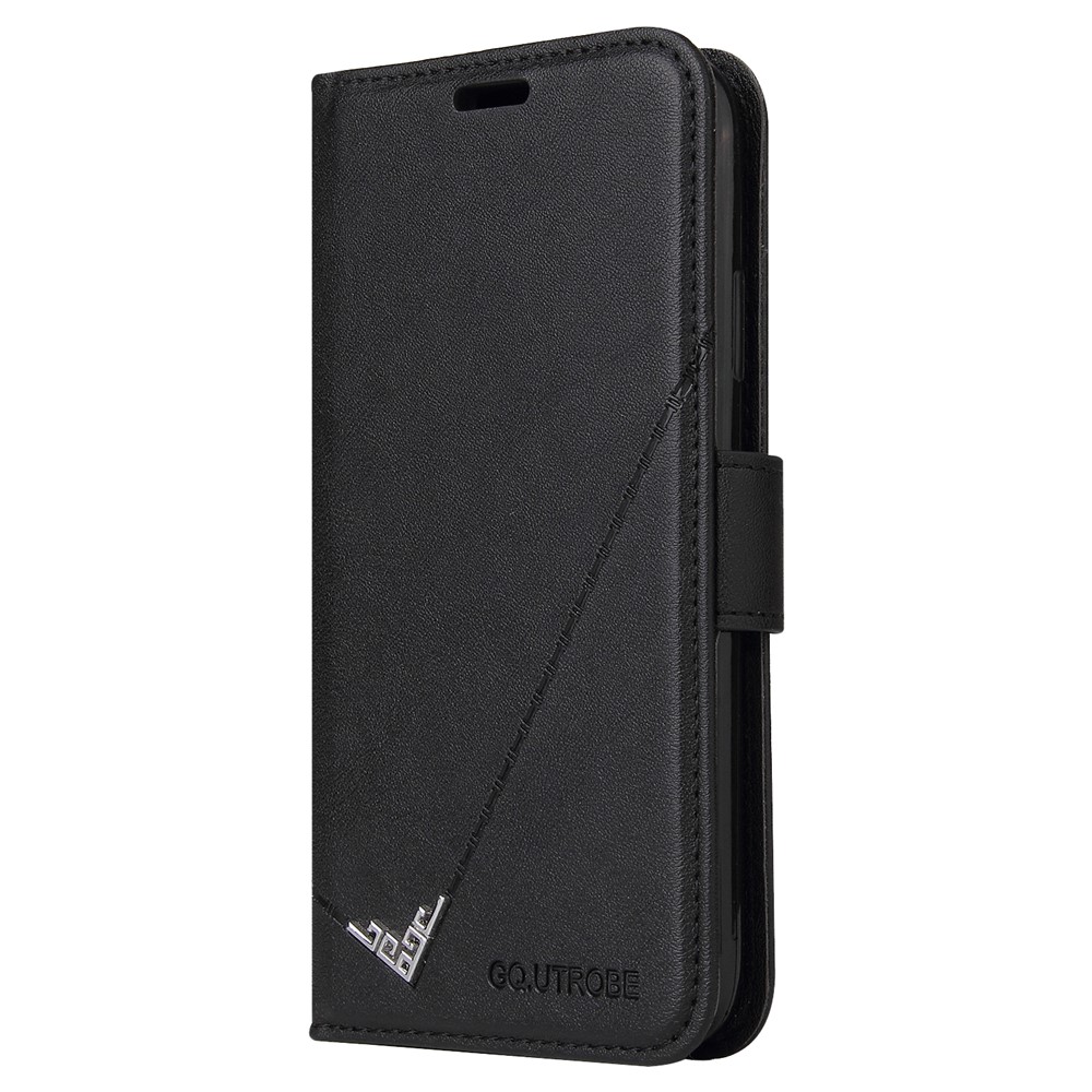 GQ.UTROBE Rectangular Metal Decor Stand Leather Cover for Samsung Galaxy S21 Ultra 5G - Black-8