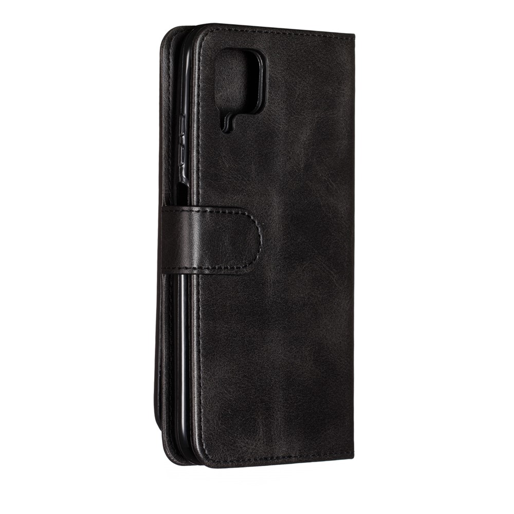 Zipper Pocket 9 Card Slots Leather Wallet Case for Samsung Galaxy A12 - Black-9