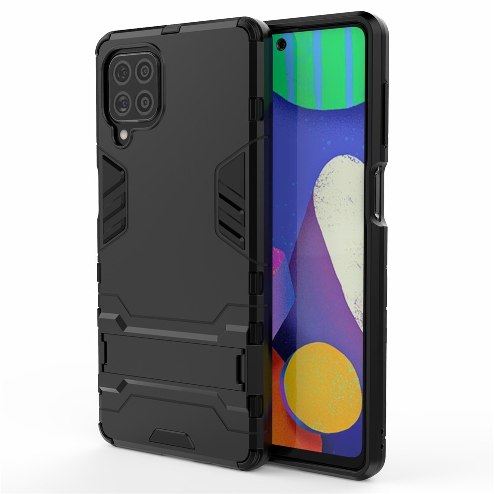 2-in-1 Kickstand PC + TPU Combo Phone Shell for Samsung Galaxy F62 / M62 - Black-1