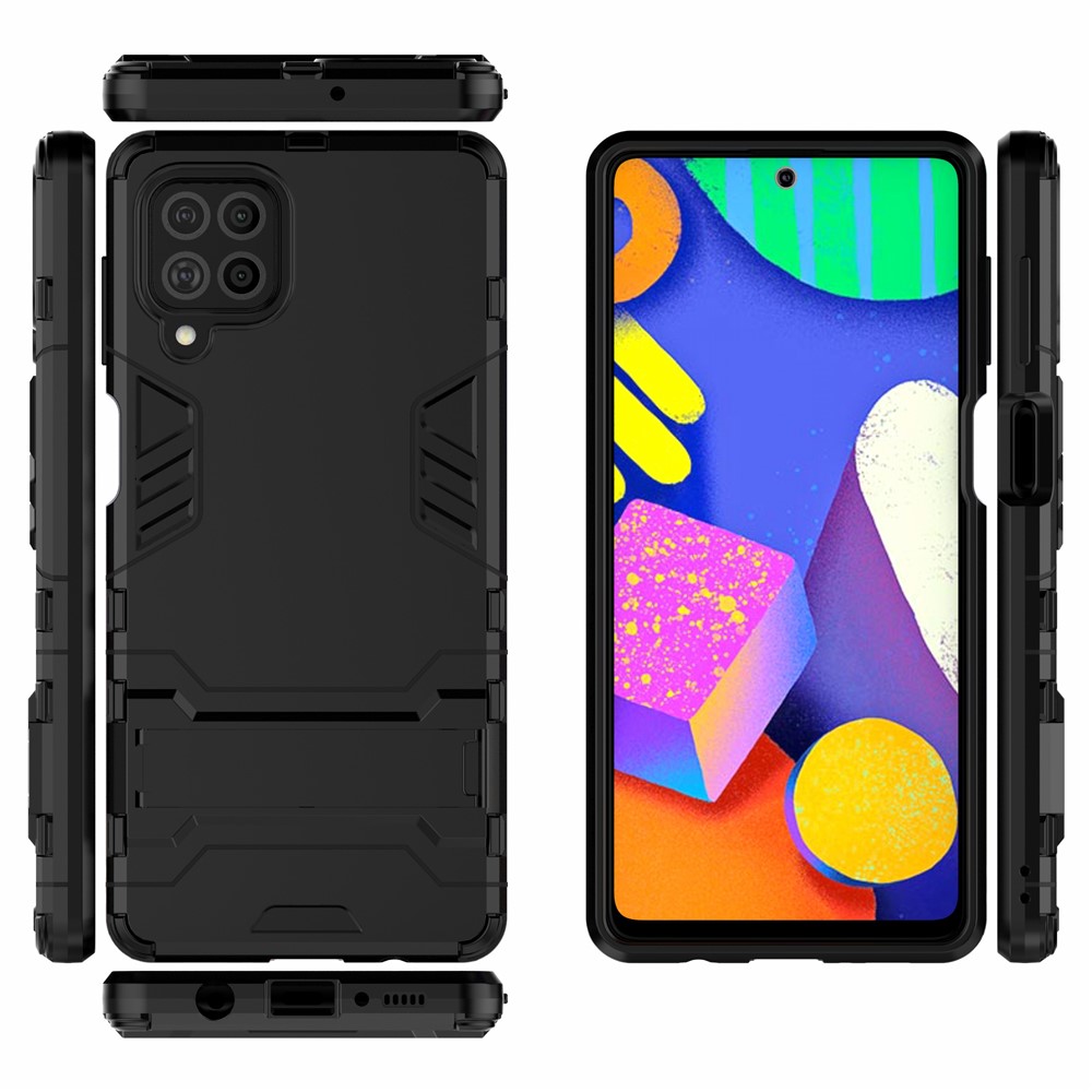 2-in-1 Kickstand PC + TPU Combo Phone Shell for Samsung Galaxy F62 / M62 - Black-3