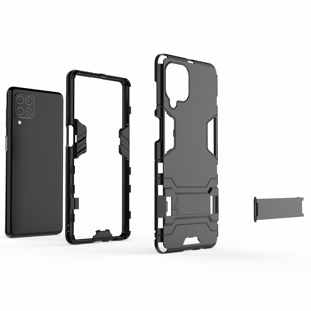 2-in-1 Kickstand PC + TPU Combo Phone Shell for Samsung Galaxy F62 / M62 - Black-4