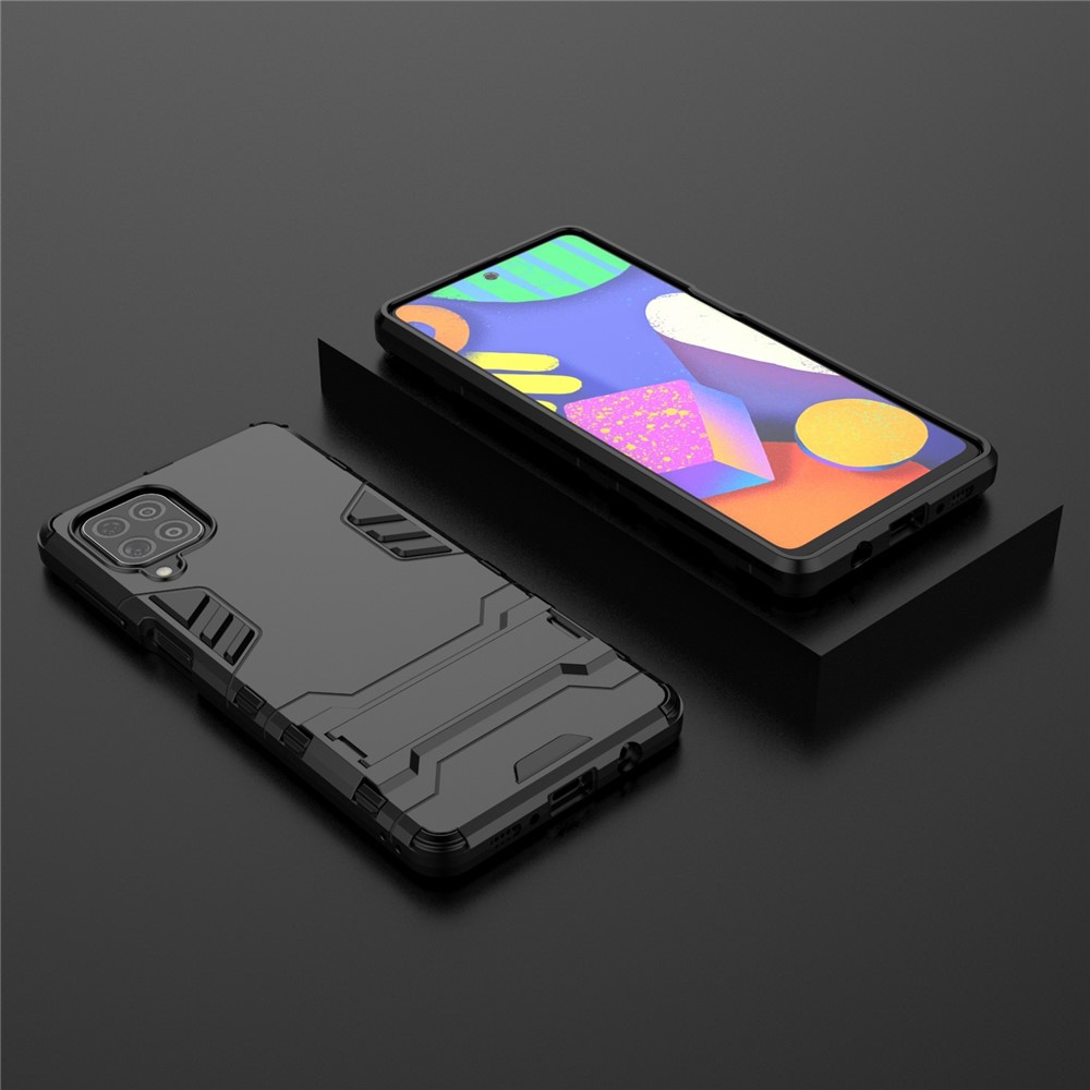 2-in-1 Kickstand PC + TPU Combo Phone Shell for Samsung Galaxy F62 / M62 - Black-9