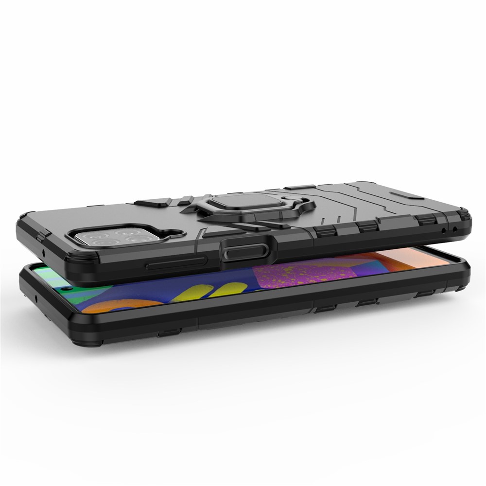 Cool Guard 2-in-1 Ring Holder Kickstand PC TPU Hybrid Case for Samsung Galaxy M62 / Galaxy F62 - Black-5