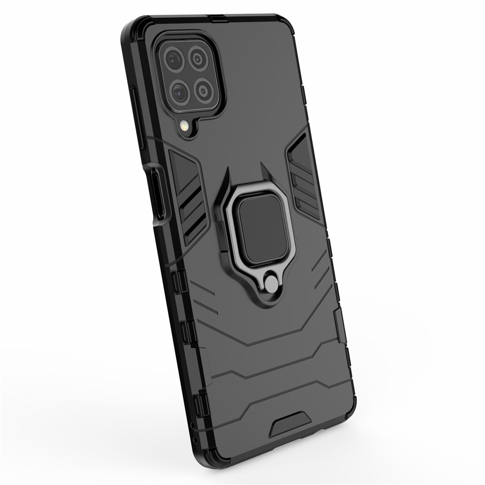 Cool Guard 2-in-1 Ring Holder Kickstand PC TPU Hybrid Case for Samsung Galaxy M62 / Galaxy F62 - Black-6