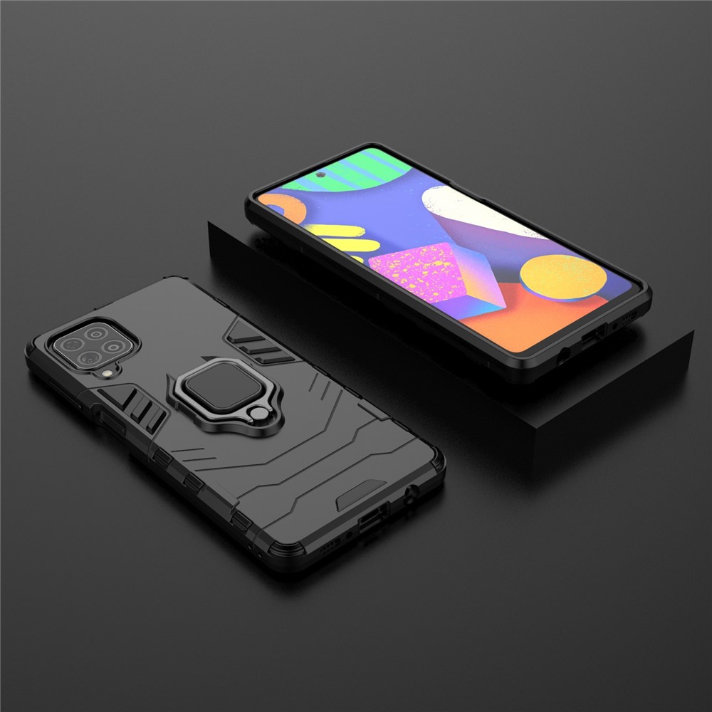 Cool Guard 2-in-1 Ring Holder Kickstand PC TPU Hybrid Case for Samsung Galaxy M62 / Galaxy F62 - Black-8