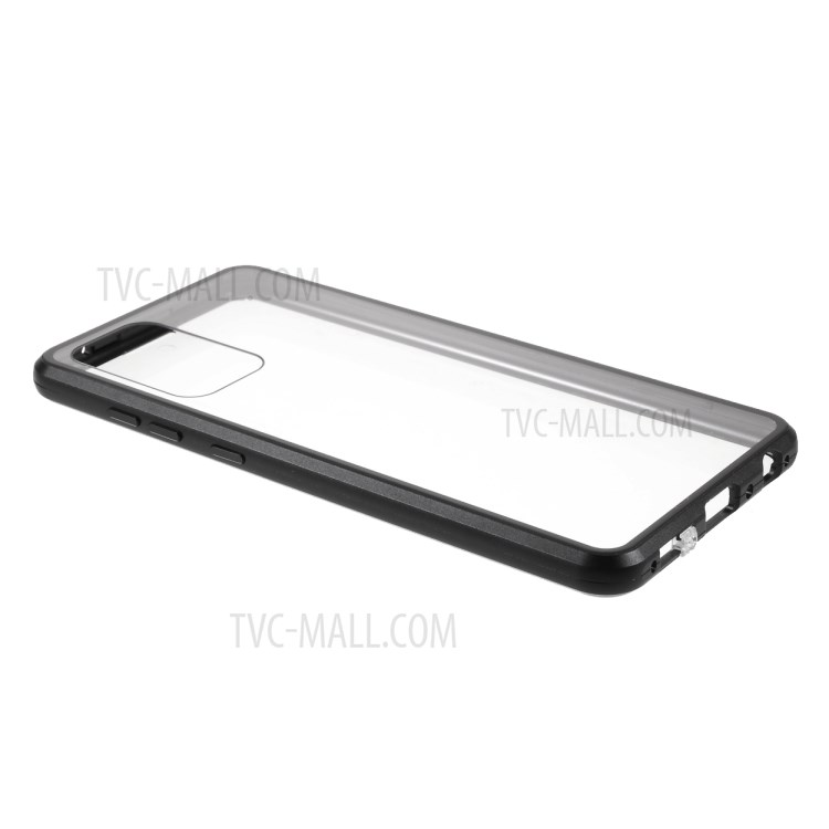 HD Double-sided Tempered Glass + Lock Installation Metal Magnetic Frame Case for Samsung Galaxy A72 4G - Black-2