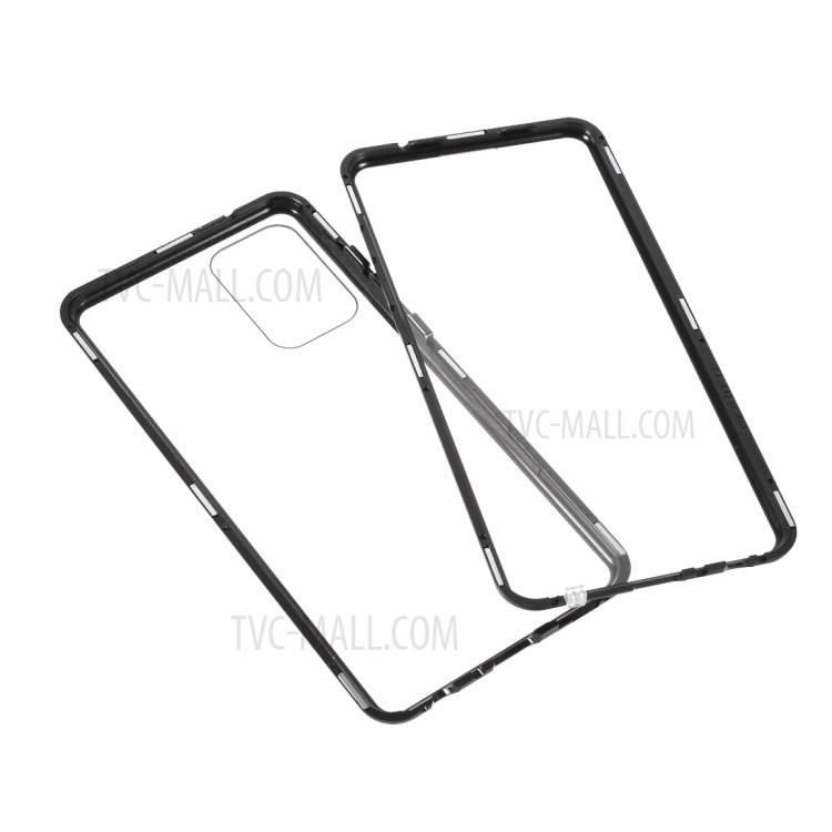 HD Double-sided Tempered Glass + Lock Installation Metal Magnetic Frame Case for Samsung Galaxy A72 4G - Black-6