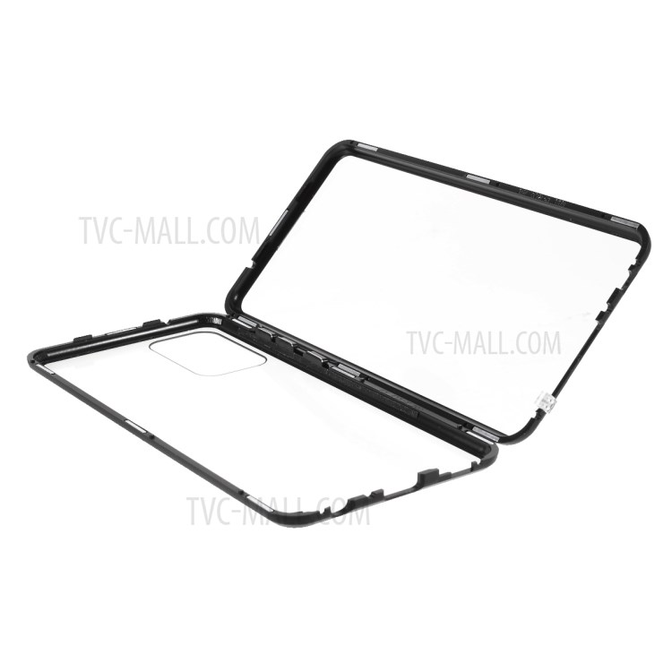 HD Double-sided Tempered Glass + Lock Installation Metal Magnetic Frame Case for Samsung Galaxy A72 4G - Black-7