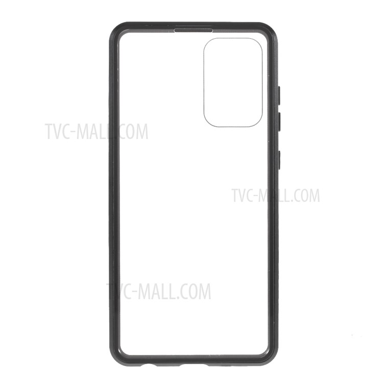 HD Double-sided Tempered Glass + Lock Installation Metal Magnetic Frame Case for Samsung Galaxy A72 4G - Black-8