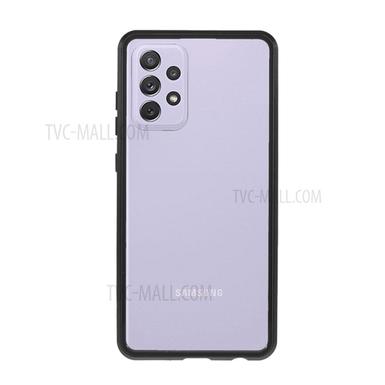 HD Double-sided Tempered Glass + Lock Installation Metal Magnetic Frame Case for Samsung Galaxy A72 4G - Black-9