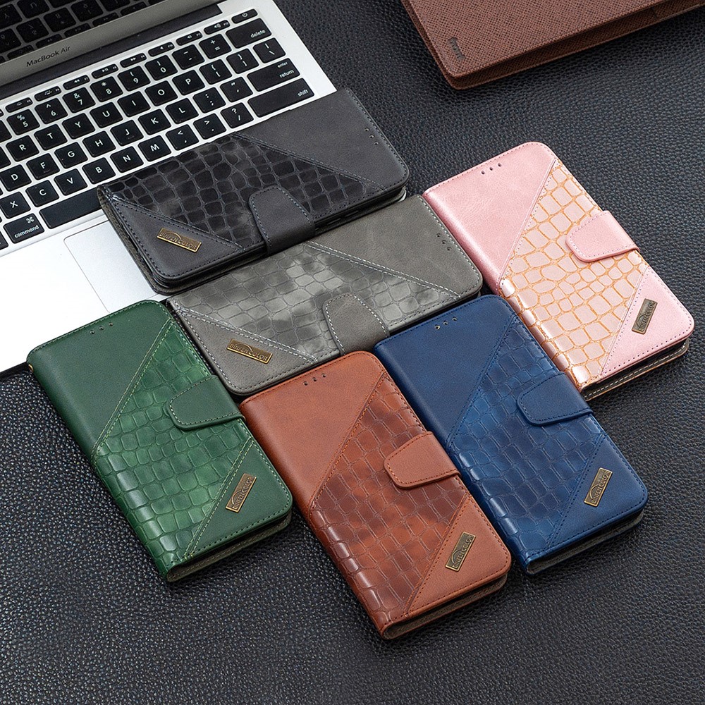 BF04 Splicing Crocodile Texture Wallet Stand Leather Case for Samsung Galaxy A32 4G (EU Version) - Black-10