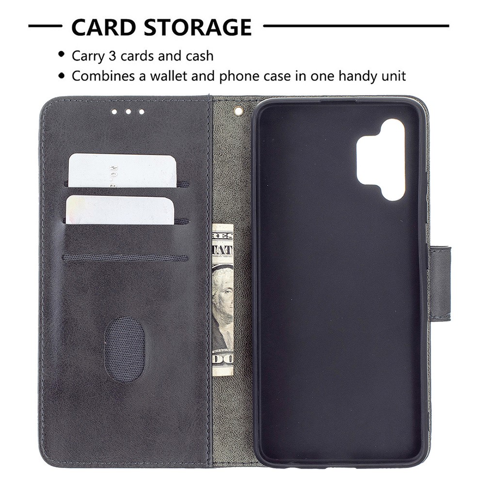 BF04 Splicing Crocodile Texture Wallet Stand Leather Case for Samsung Galaxy A32 4G (EU Version) - Black-6