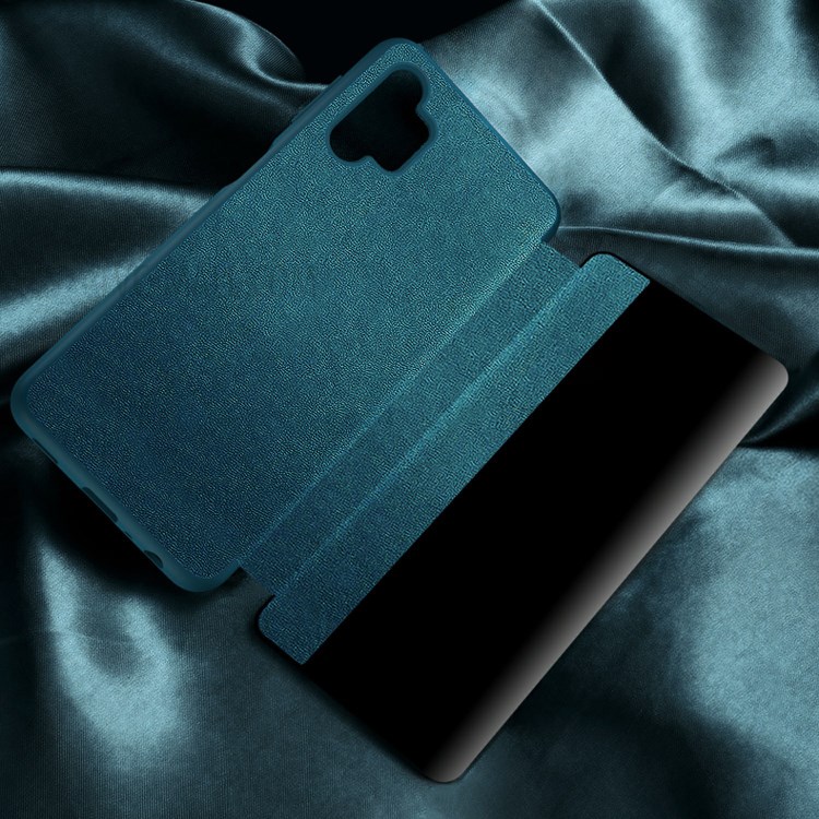 Elegant Style Ultra Thin Leather Flip Case for Samsung Galaxy A52 5G / 4G with Built-in Ejector and SIM Card Slots - Blackish Green-6