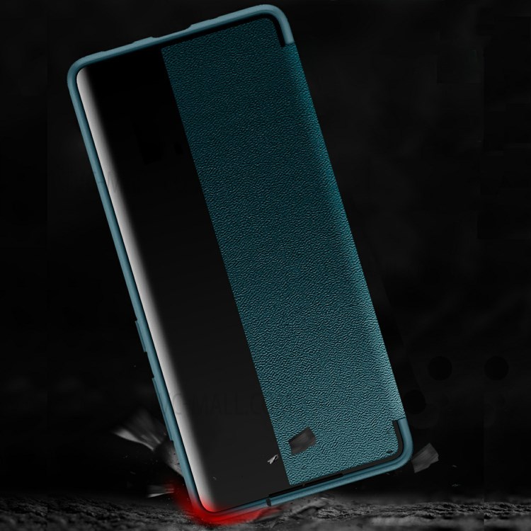 Coque De Téléphone En Cuir Ultra Mince De Style Élégant Pour Samsung Galaxy A02S (164.2x75.9x9.1mm) - Vert Noirâtre-2