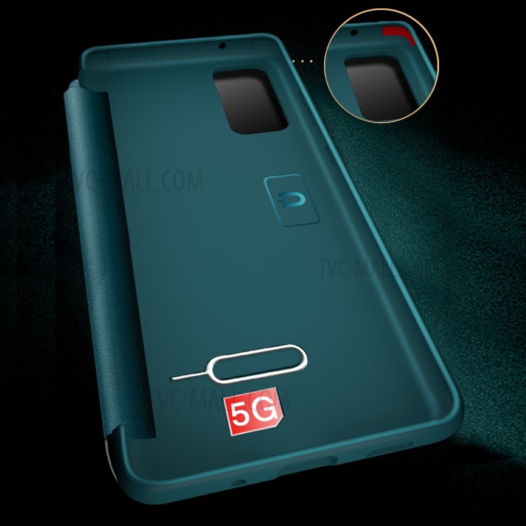 Coque De Téléphone En Cuir Ultra Mince De Style Élégant Pour Samsung Galaxy A02S (164.2x75.9x9.1mm) - Vert Noirâtre-3