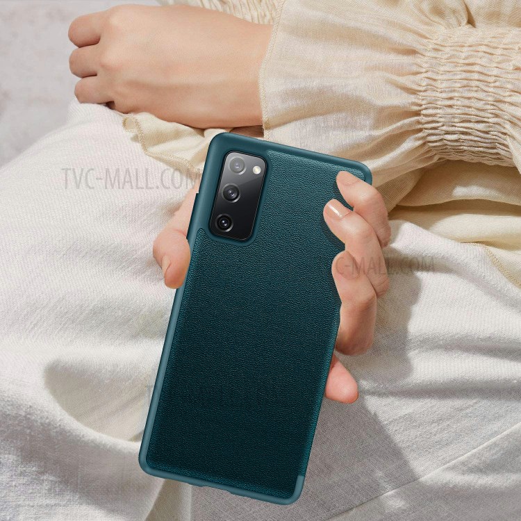 Coque De Téléphone En Cuir Ultra Mince De Style Élégant Pour Samsung Galaxy A02S (164.2x75.9x9.1mm) - Vert Noirâtre-4