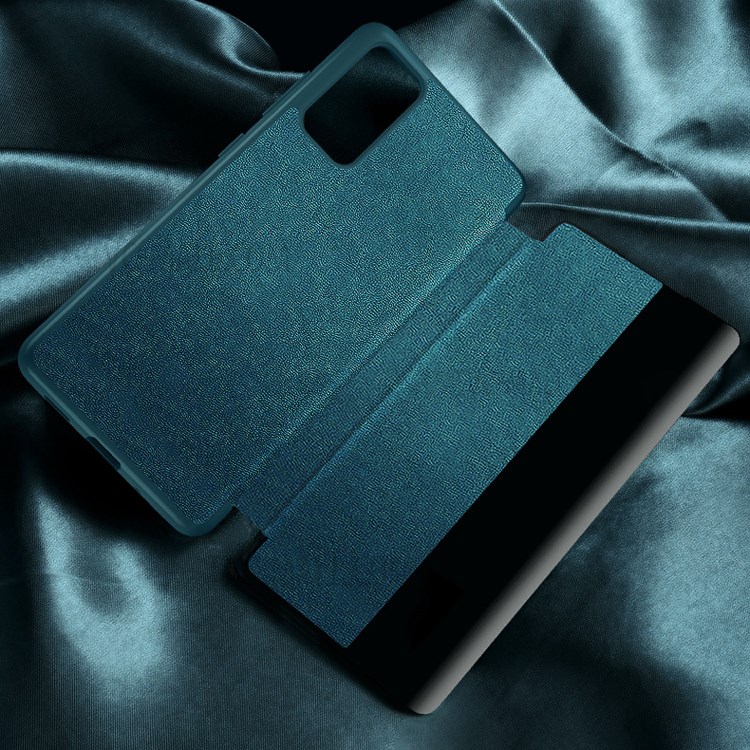 Coque De Téléphone En Cuir Ultra Mince De Style Élégant Pour Samsung Galaxy A02S (164.2x75.9x9.1mm) - Vert Noirâtre-5