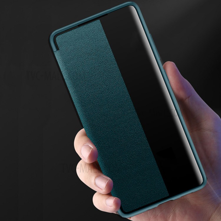 Coque De Téléphone En Cuir Ultra Mince De Style Élégant Pour Samsung Galaxy A02S (164.2x75.9x9.1mm) - Vert Noirâtre-6