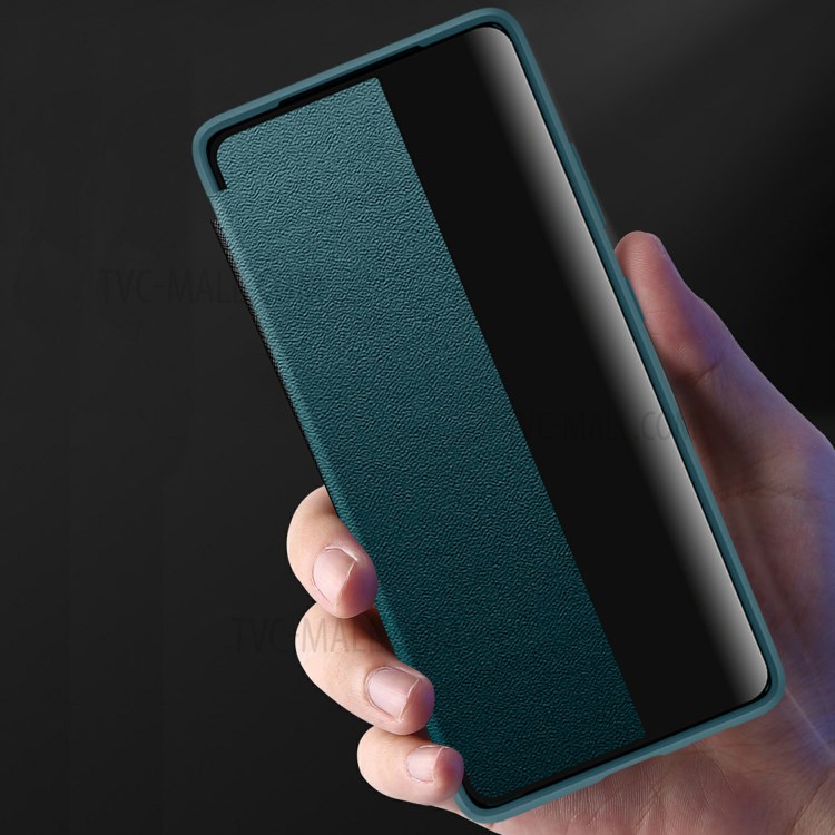 Caja De Cuero Ultra Delgada De Estilo Elegante Para Samsung Galaxy S21 Ultra 5G Protección Resistente A La Caída Shell - Verde Negruzco-6